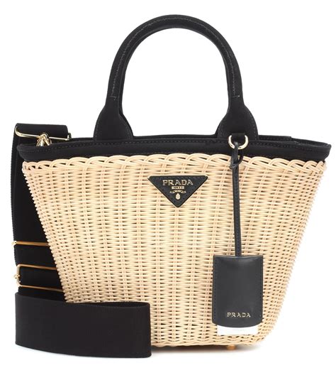 prada straw and leather tote|prada black tote handbags.